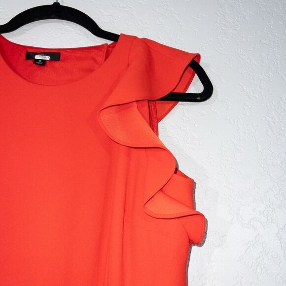 New J. Crew Bright‎ Cerise Red Ruffle Crape Jumpsuit Size 0 - Picture 3 of 13